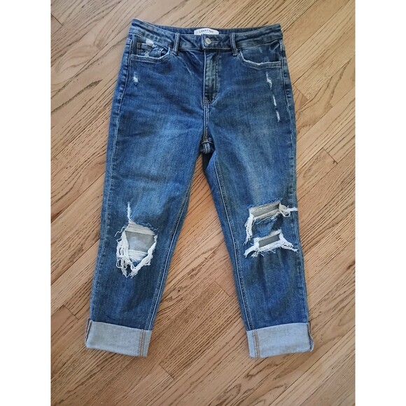 Lovervet by Vervet Women's Size 29 Cuffed Denim Ripped Jeans Classic - Picture 1 of 14